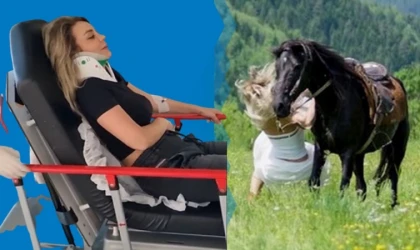 PINAR YILDIZ KLİP ÇEKİMİNDE ATTAN DÜŞTÜ HASTANELİK OLDU